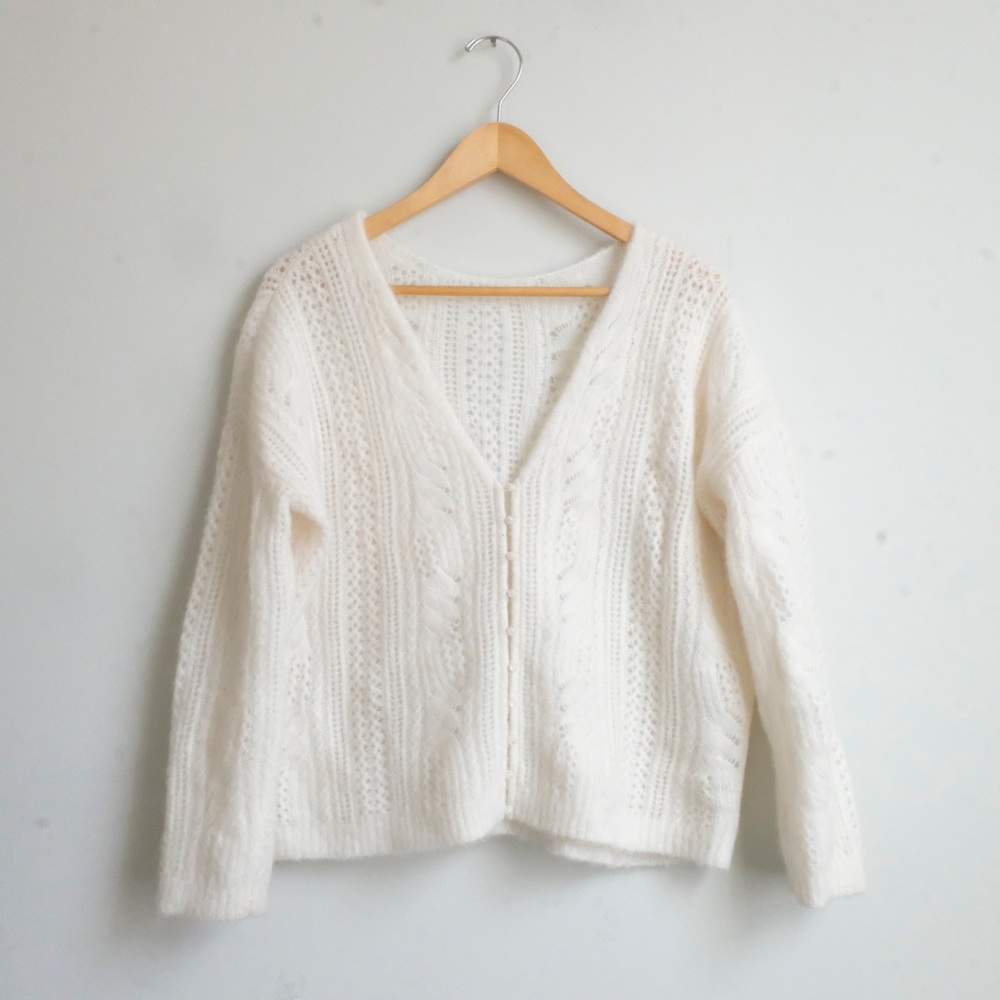 Sézane La Maille Susanna Cardigan Ecru Small